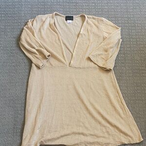 Jordan Taylor Beige Knit Swim Coverup Size M, Gold